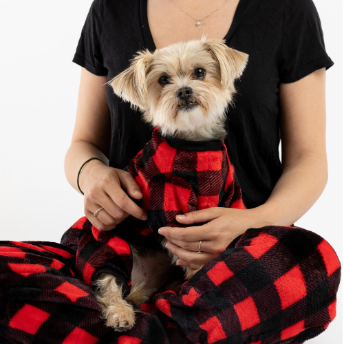 Dog / Parent Pajama Bundle - Plaid Red