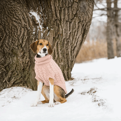 Cable Knit dog sweater pink