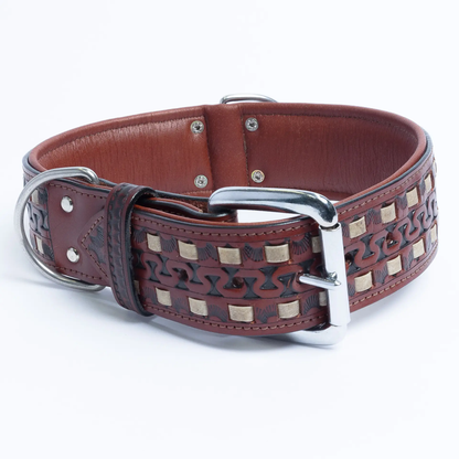 Tulsa Leather Dog Collar Handmade designer Style