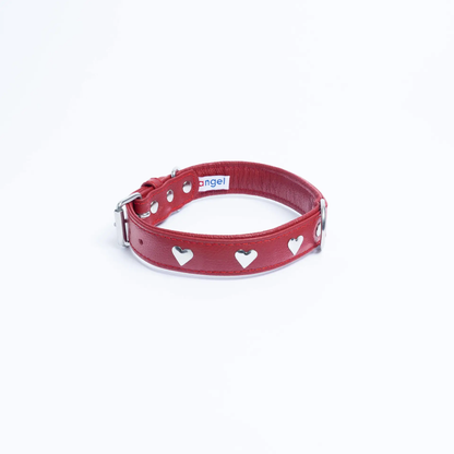  Rotterdam Hearts Leather dog collar