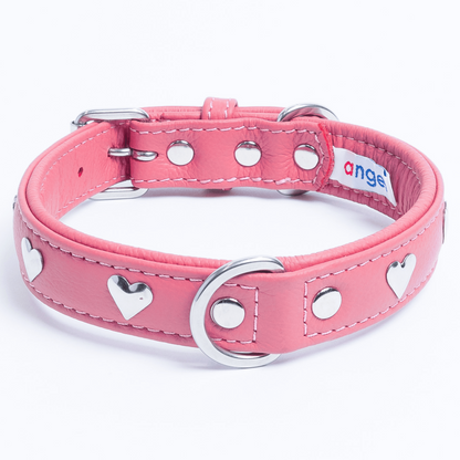  Rotterdam Hearts Leather dog collar