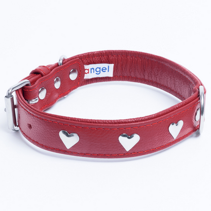  Rotterdam Hearts Leather dog collar