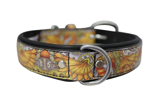 Designer leather dog collar