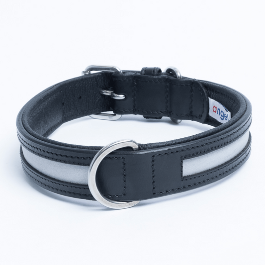 leather reflective dog collar