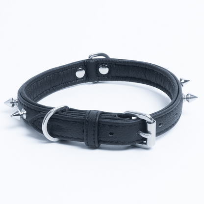 black dog collar with spikes