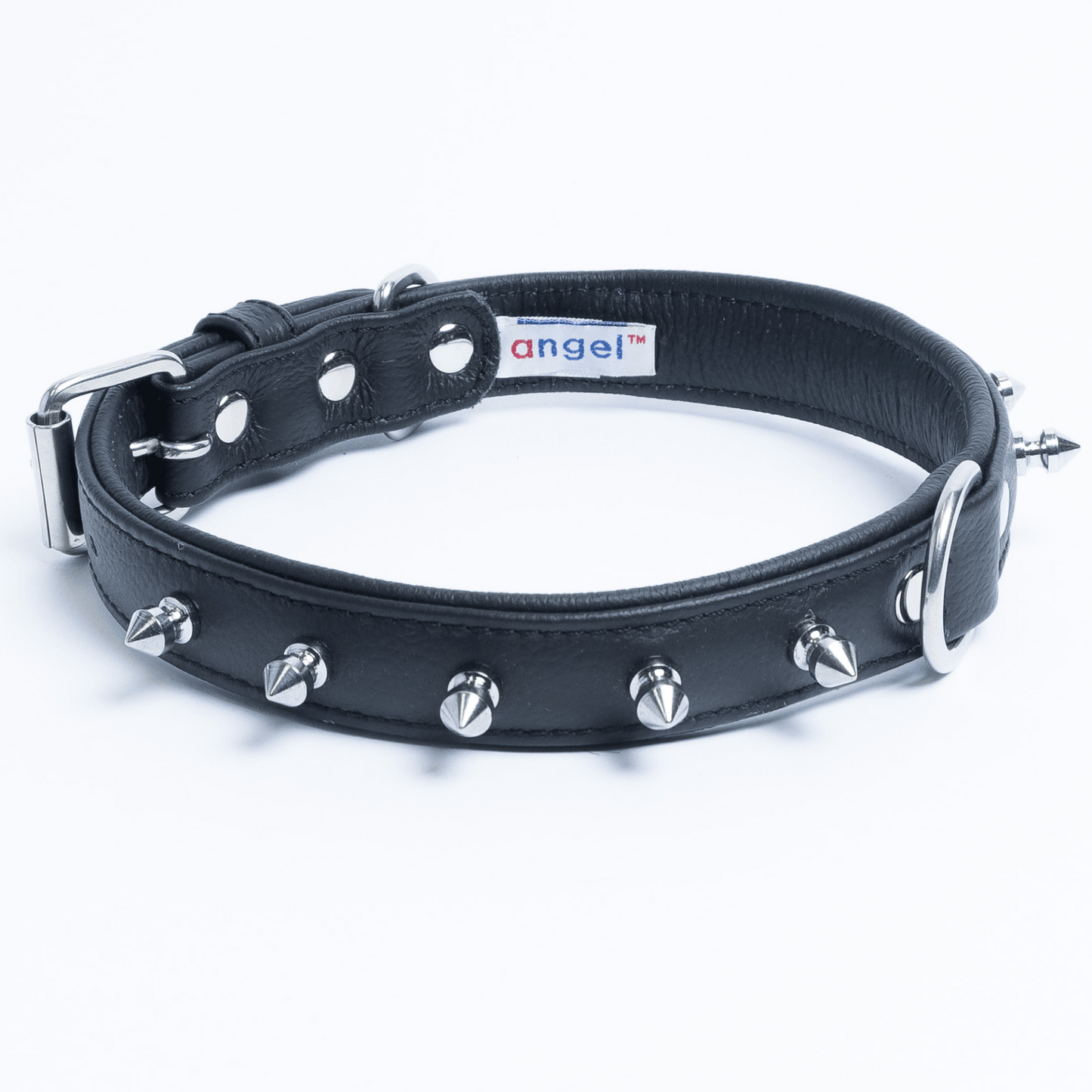 black dog collar with spikes