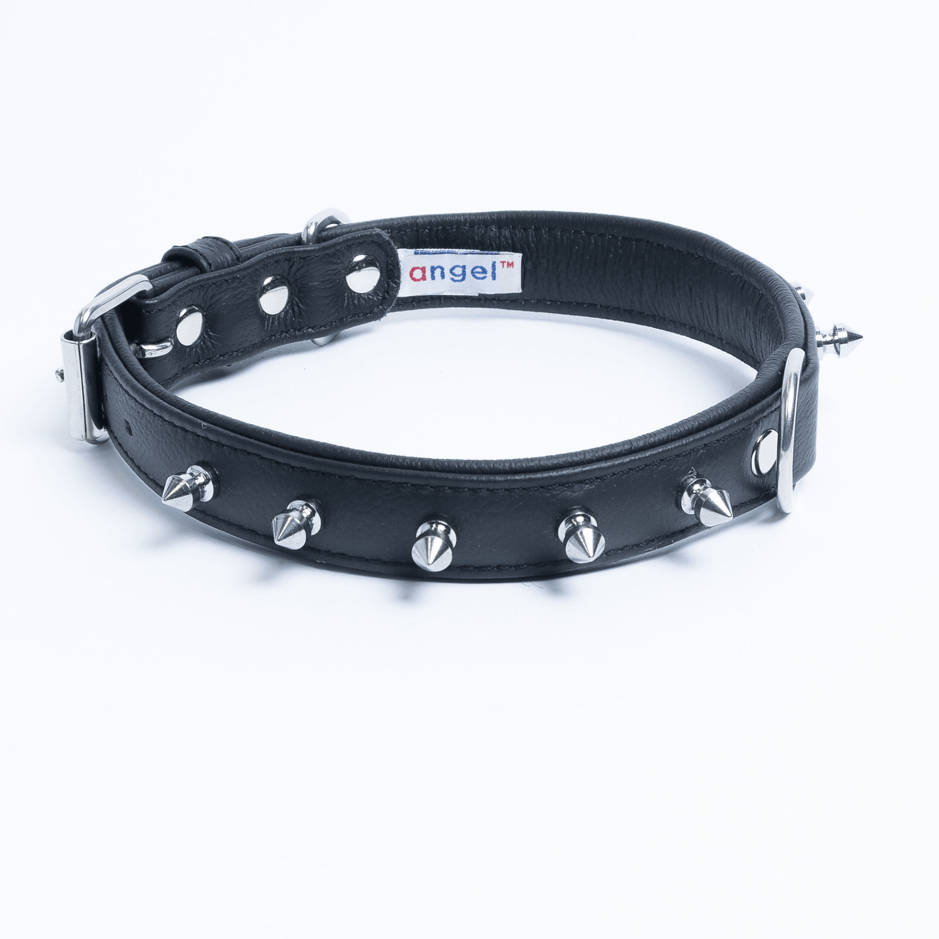 black dog collar with spikes