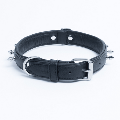 black dog collar with spikes