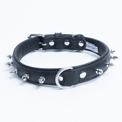 black dog collar with spikes