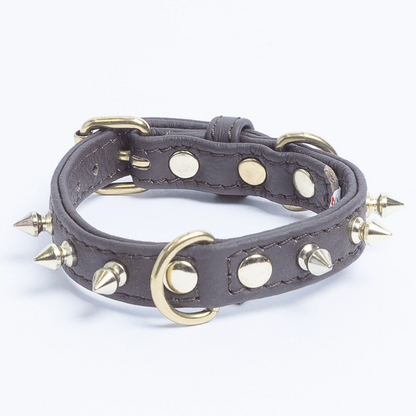 grey dog collar with spikes