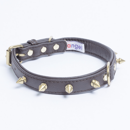 grey dog collar with spikes