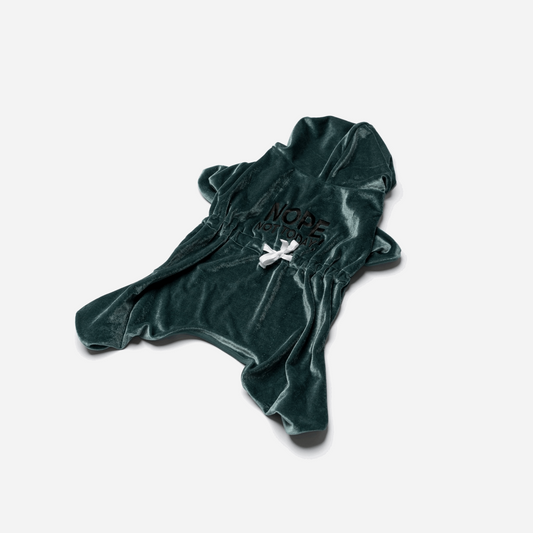 Coco Velour dog pajamas- Teal