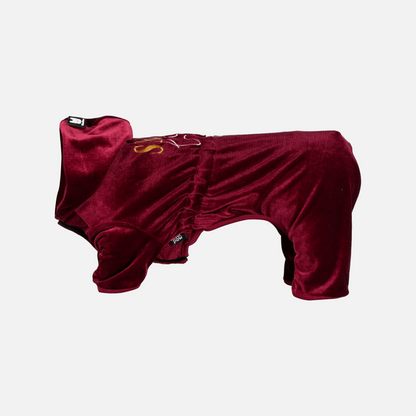 Coco Velour dog pajamas - Wine