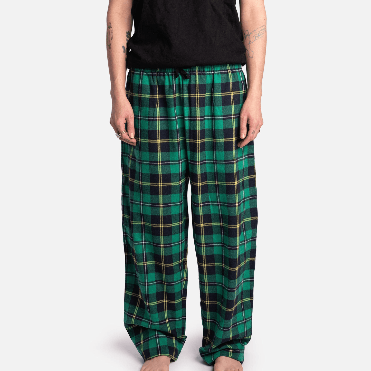 Matching Dog And Owner Pajamas- Plaid Green