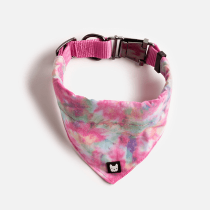 Poplin Bandana Dog Collar - Pink Tie Dye