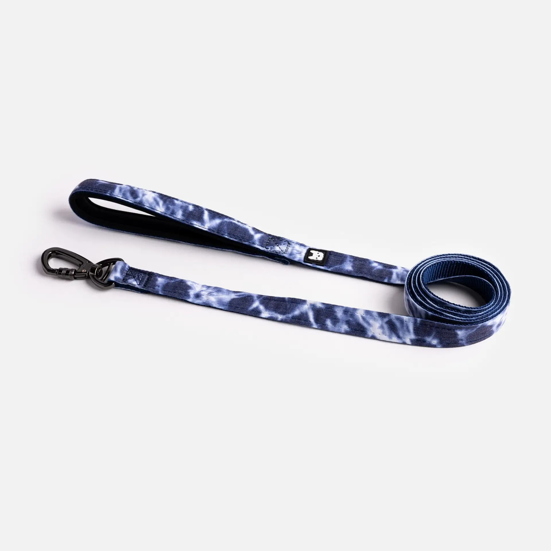 Poplin Dog Leash - Blue Tie Dye with locking clasp