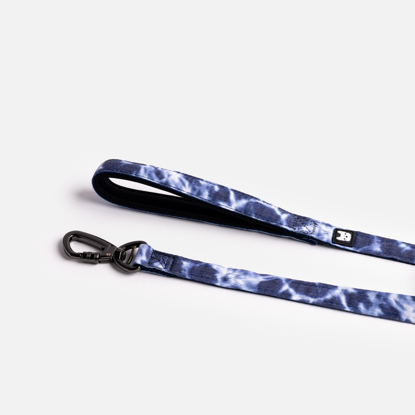 Poplin Dog Leash - Blue Tie Dye with locking clasp