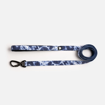 Poplin Dog Leash - Blue Tie Dye with locking clasp