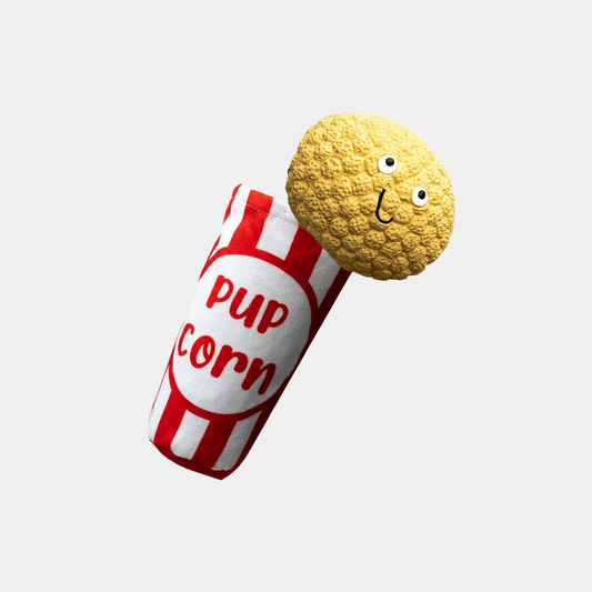 Pupcorn Squeaky Dog Toy 2-in-1