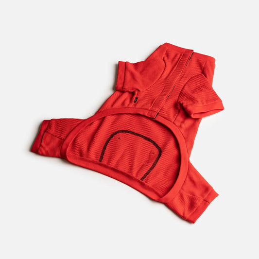 Thermal Matching Dog And Owner Pajamas Red