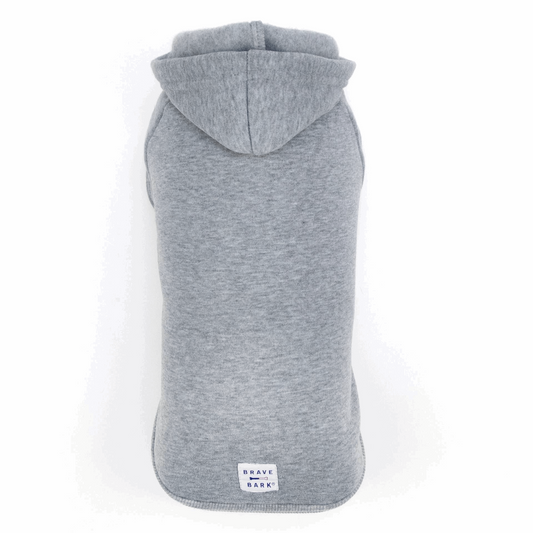 Cosy Pooch Brave Bark Hooded Dog Fleece - Heather Grey