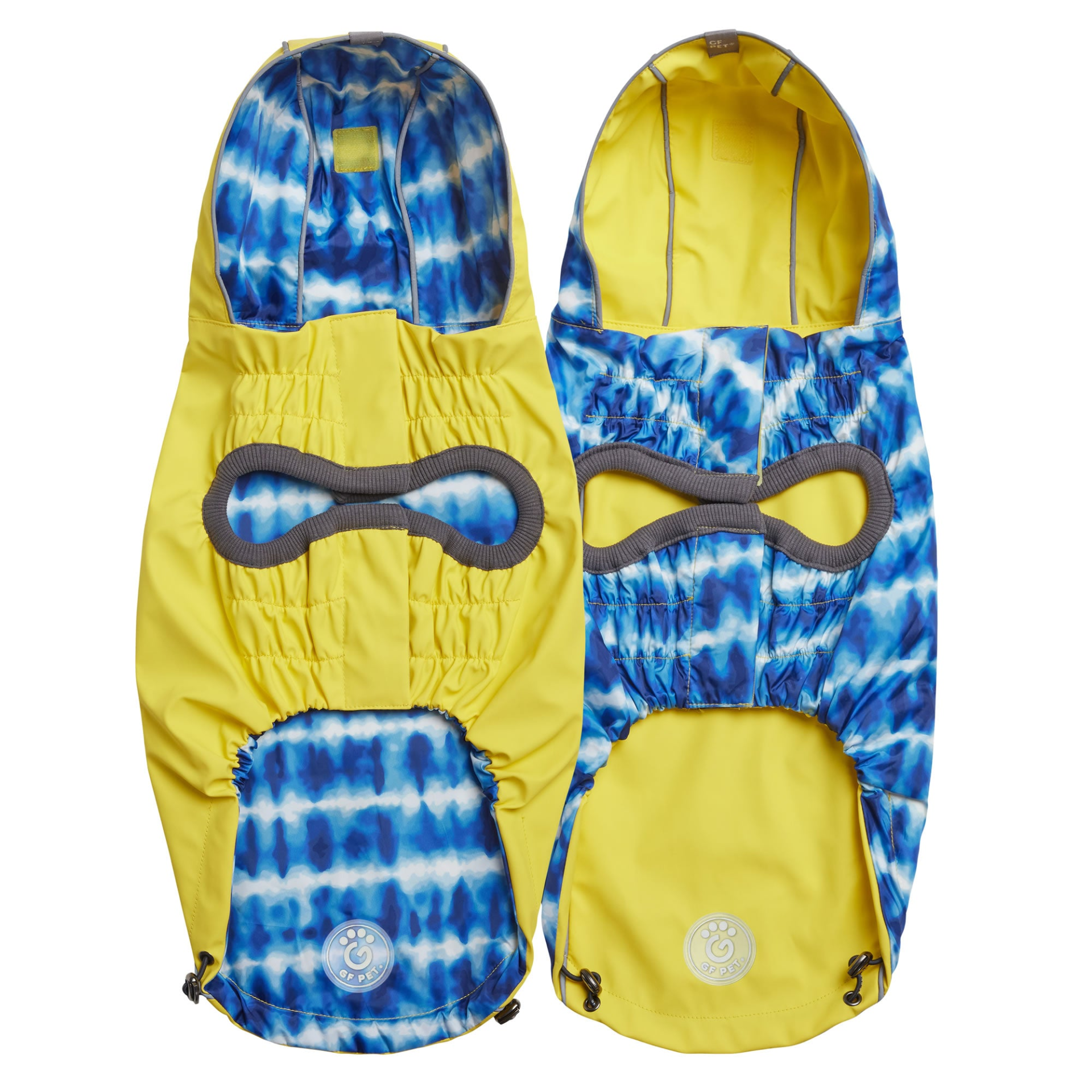 Reversible Dog Raincoat - Yellow/Blue