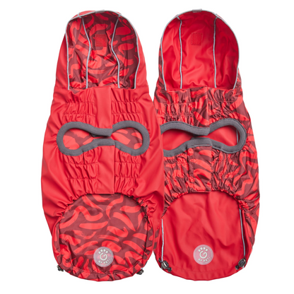 Reversible Dog Raincoat - Red Swirl