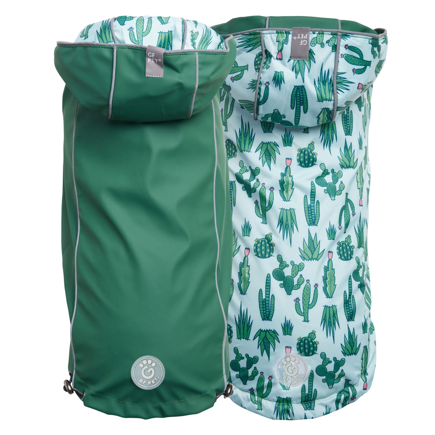 reversible dog raincoat - Green