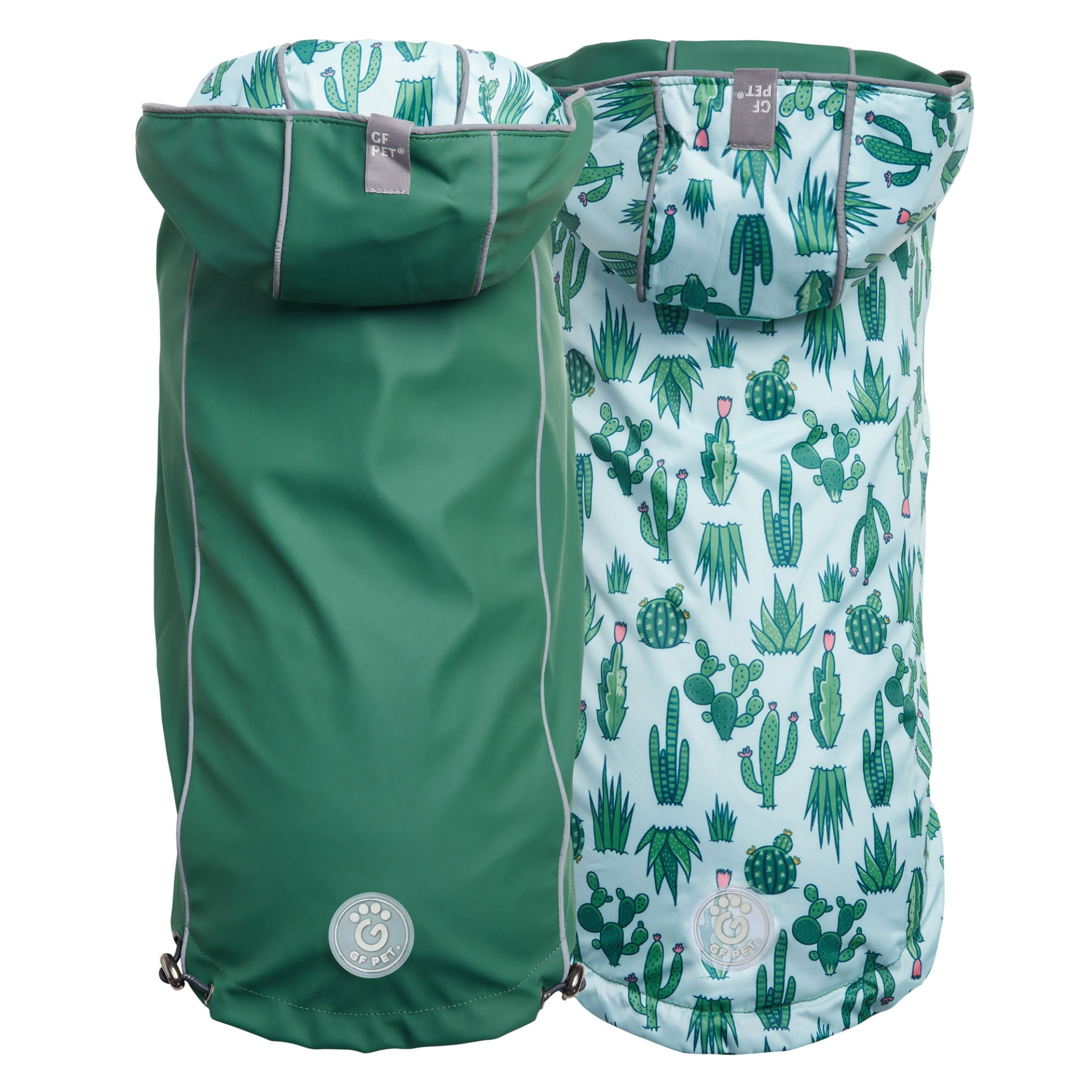reversible dog raincoat - Green