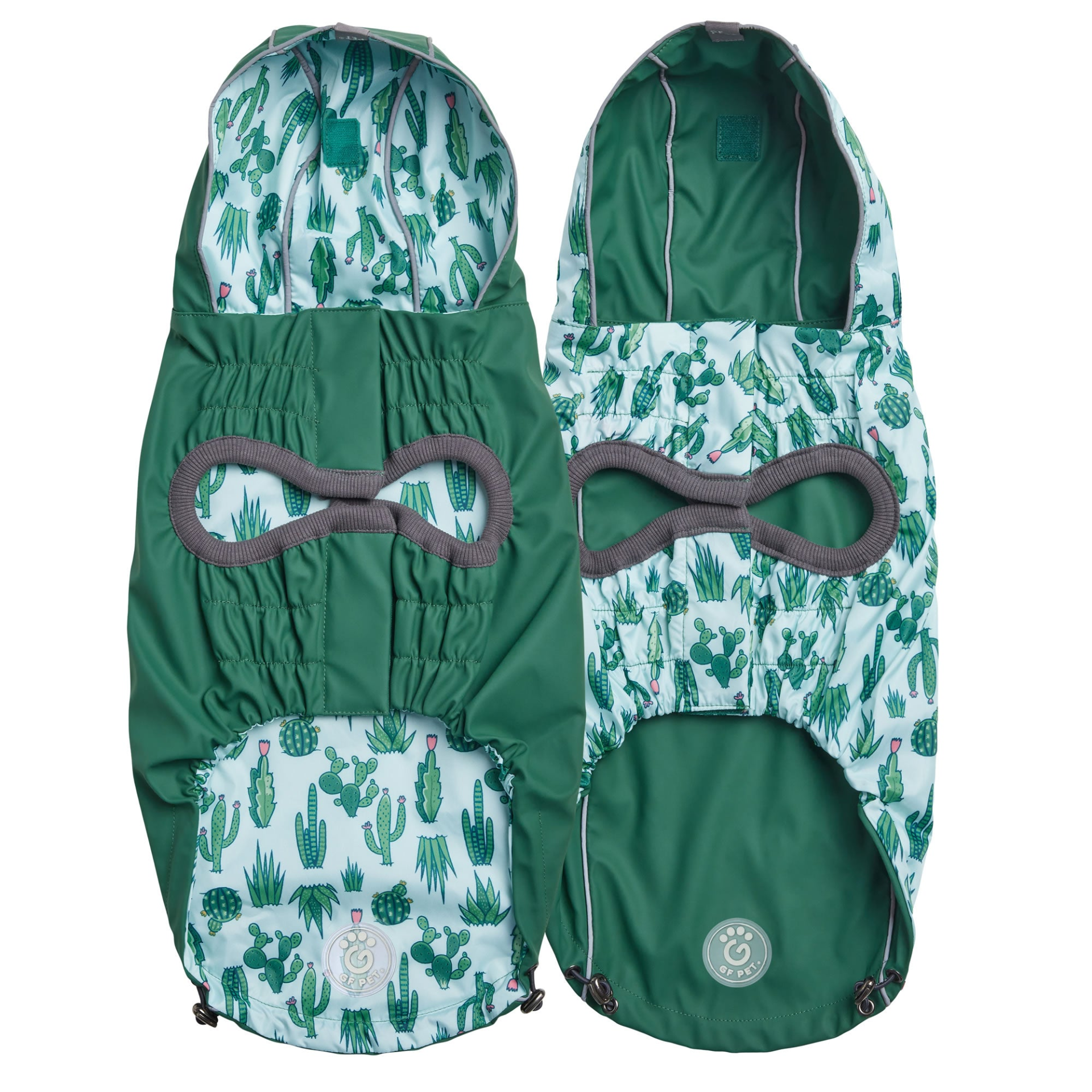 reversible dog raincoat - Green