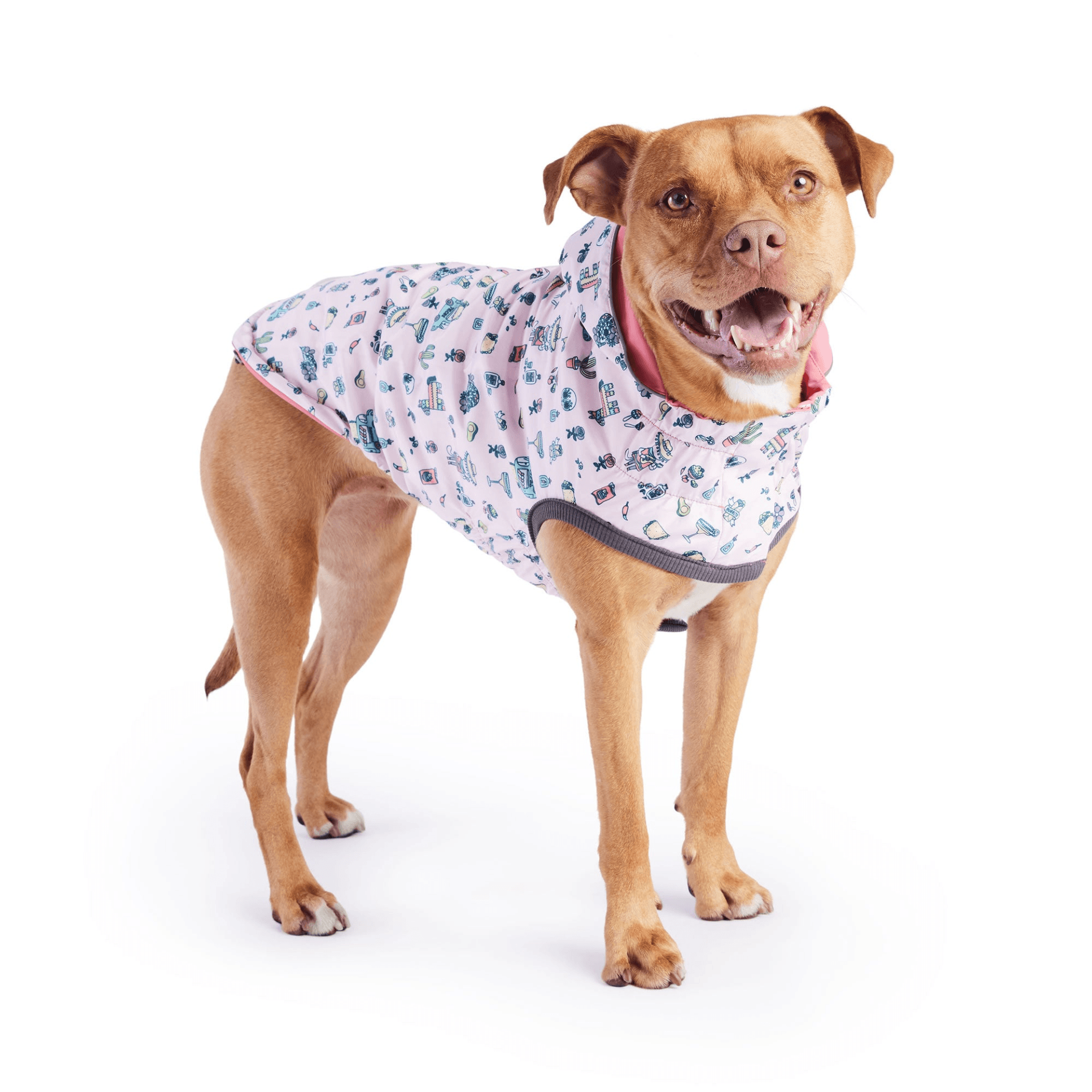 Reversible Dog Raincoat - Pink/Pink | Dog Jacket 