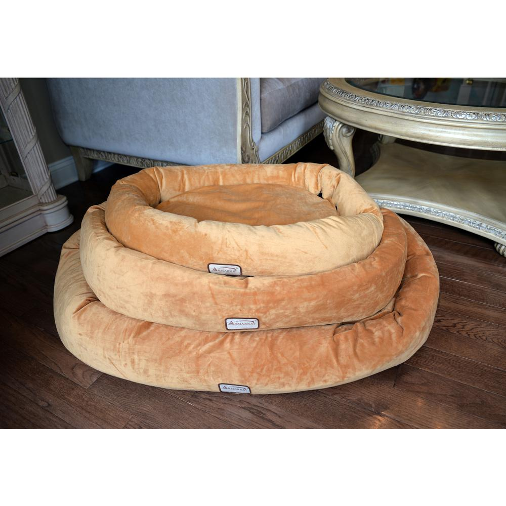 Velvet Bolstered Dog Couch - Large | Memory Foam Dog Bed