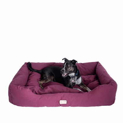 Burgundy Bolstered Dog Couch