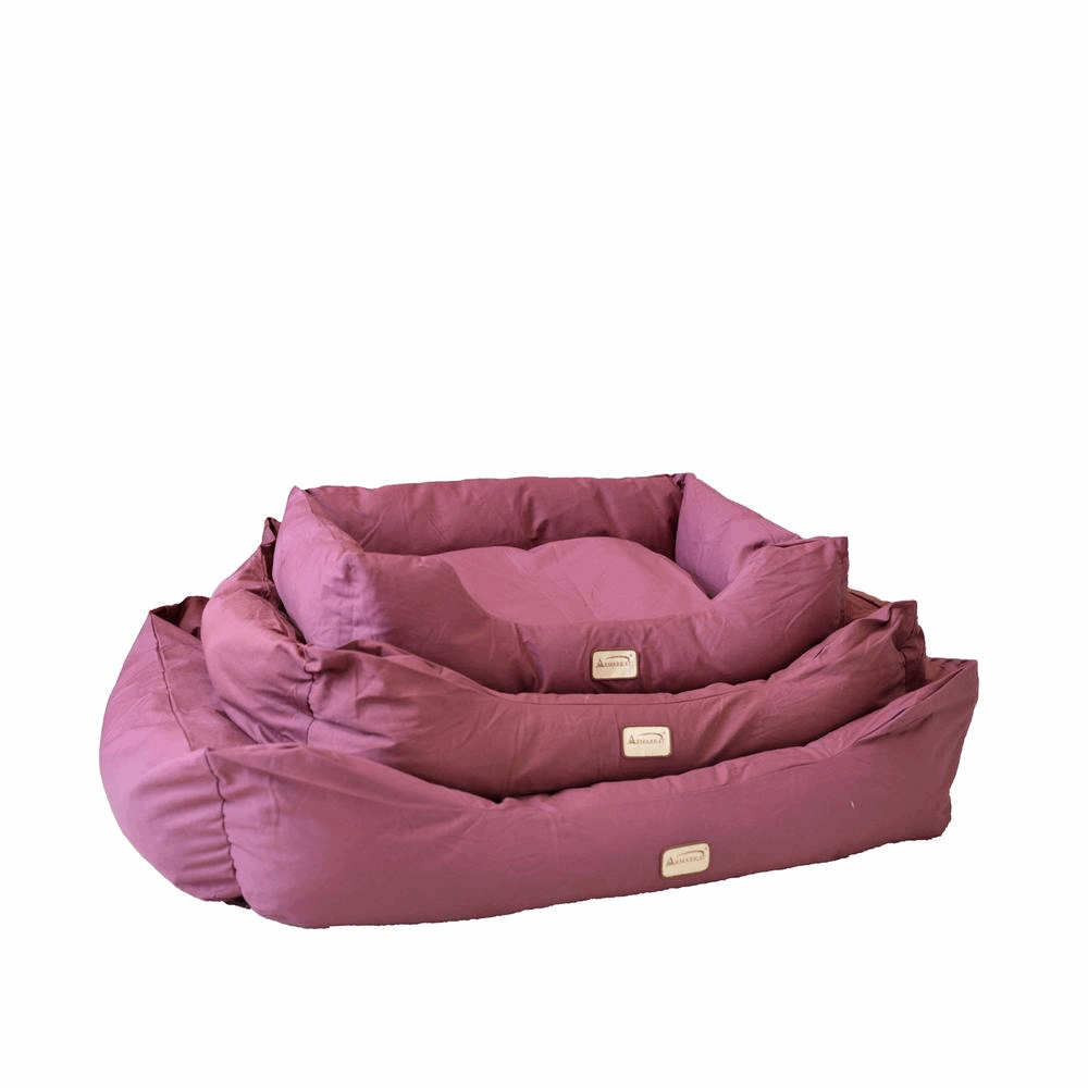 Burgundy Bolstered Dog Couch