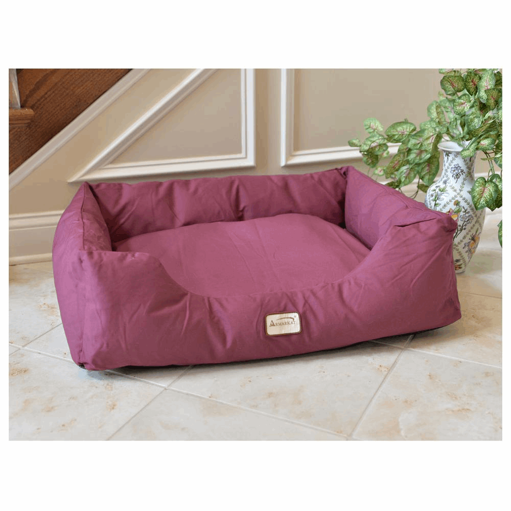 Burgundy Bolstered Dog Couch