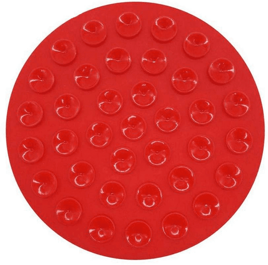 suction red round circle shaped dog lick mat