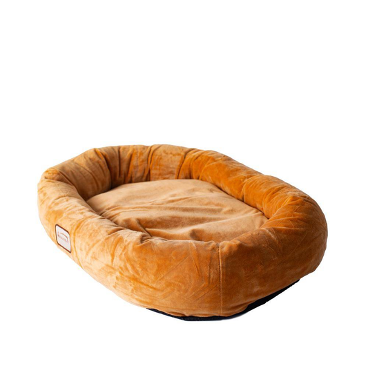 Velvet Bolstered Dog Couch - Large | Memory Foam Dog Bed