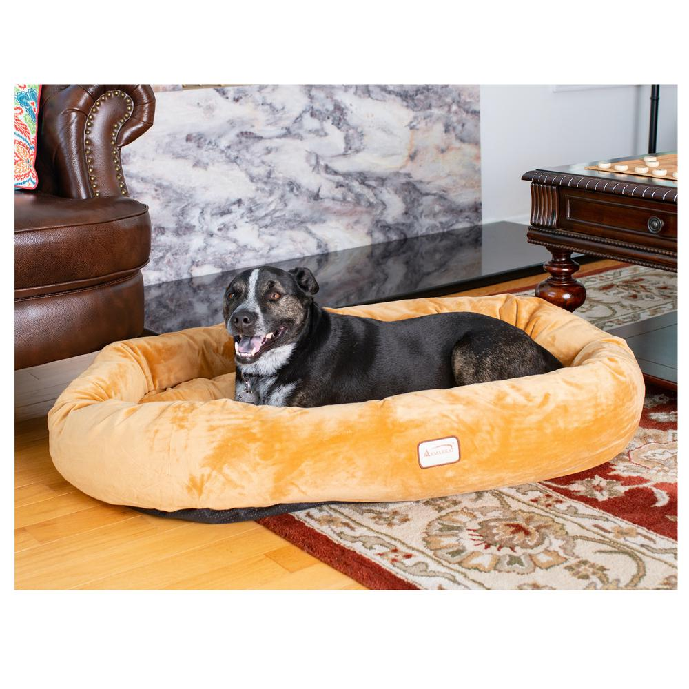 Velvet Bolstered Dog Couch - Large | Memory Foam Dog Bed