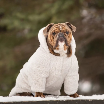 Sherpa Dog Hoodie - White