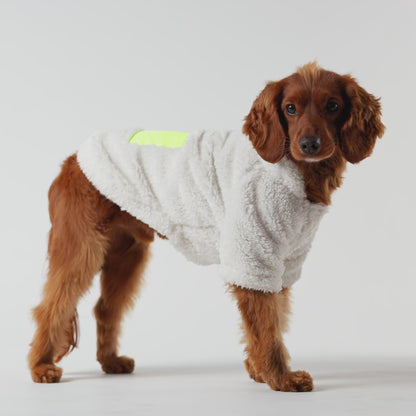 Sherpa Dog Hoodie - White